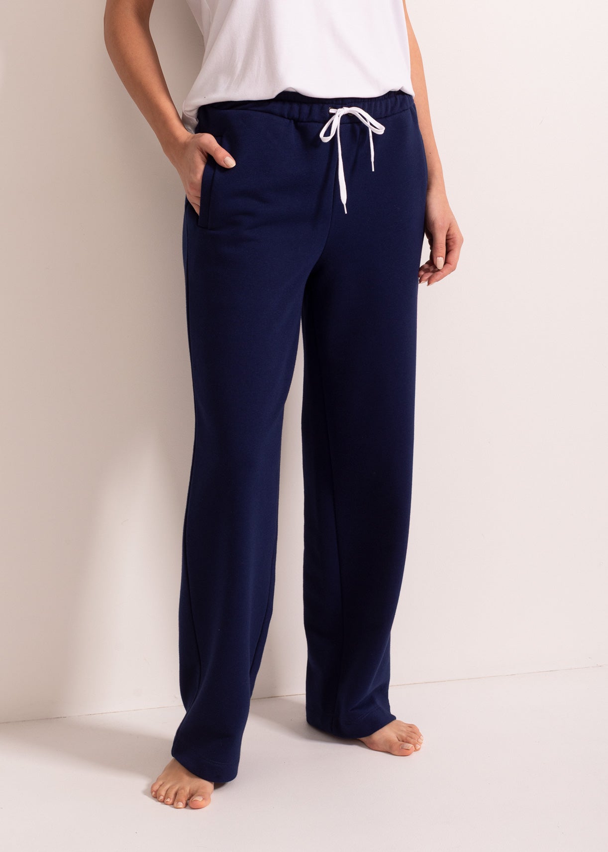 Pantaloni trening bumbac bleumarin – pantaloni lungi, comozi și lejeri