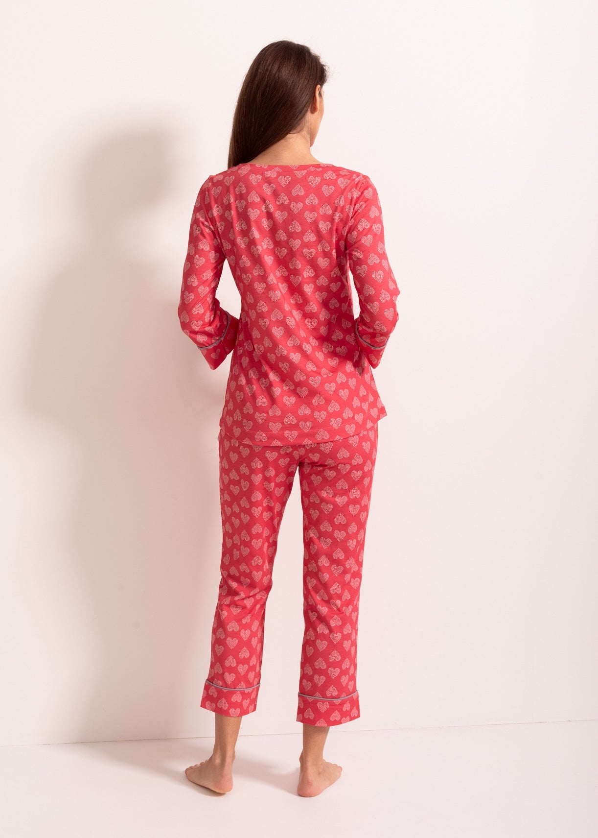 Pijama damă TENCEL™ – pijama confortabilă cu mâneci 3/4 și pantaloni lungi