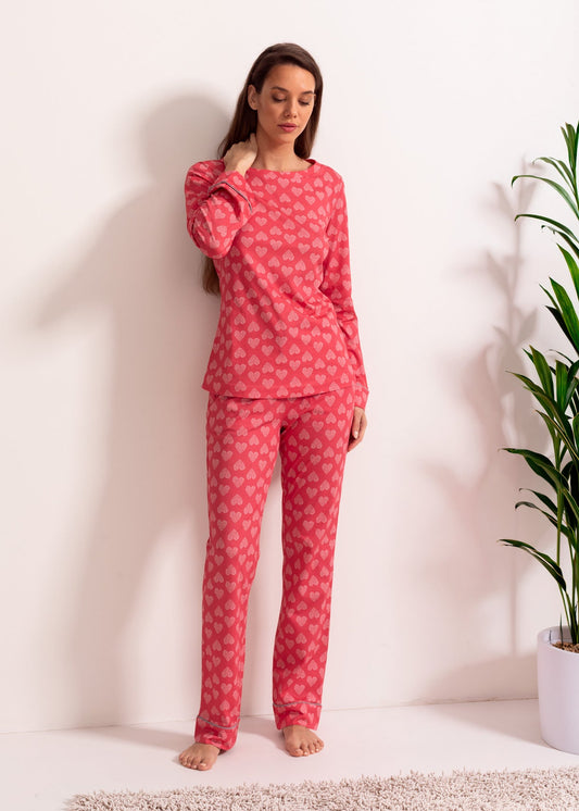 Pijama damă TENCEL™ – pijama confortabilă cu mâneci lungi și pantaloni lungi