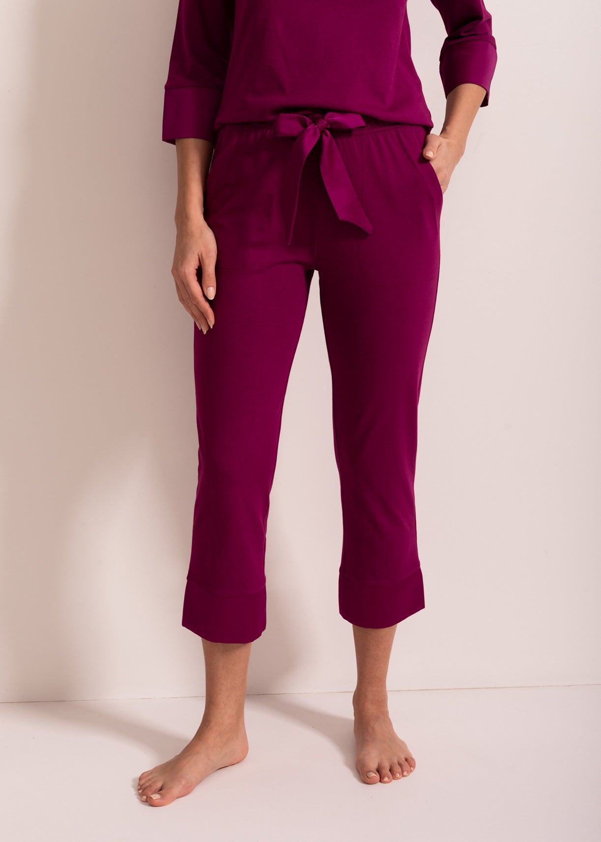 Pijama damă modal TENCEL™ – pijama confortabilă cu mâneci 3/4 și pantaloni lungi