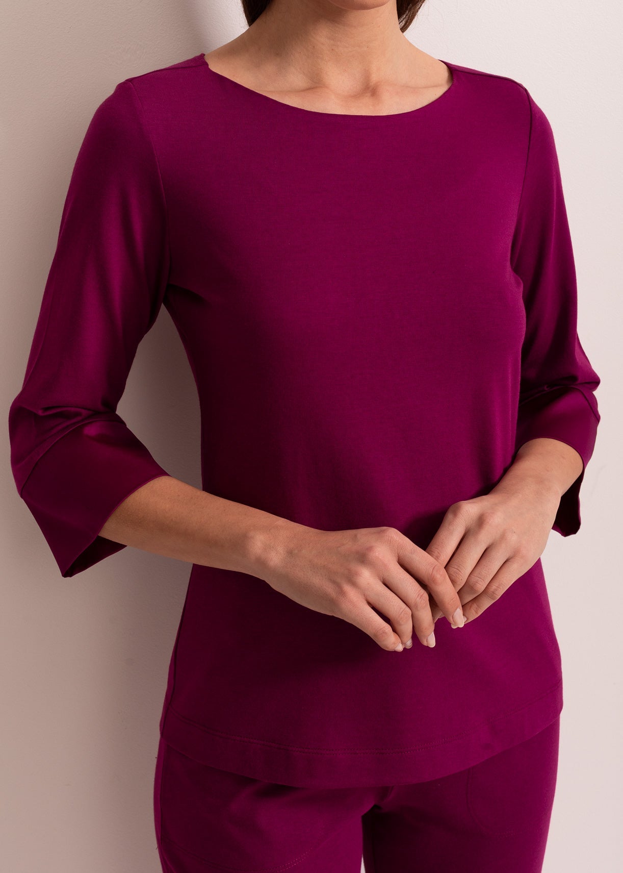 Pijama damă modal TENCEL™ – pijama confortabilă cu mâneci 3/4 și pantaloni lungi