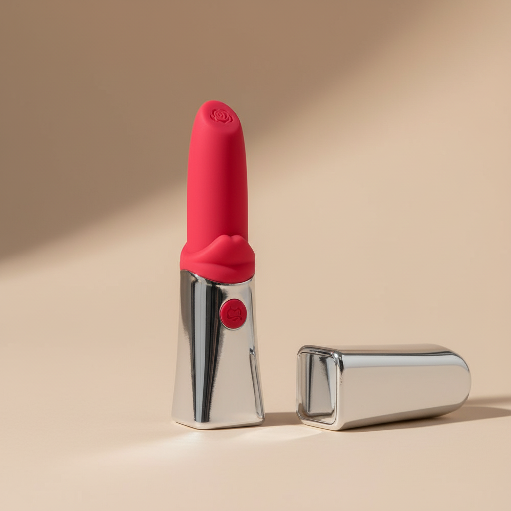 Vibrator mini 💄 Kiss Me Red - 💋 Sărutul care aprinde tot