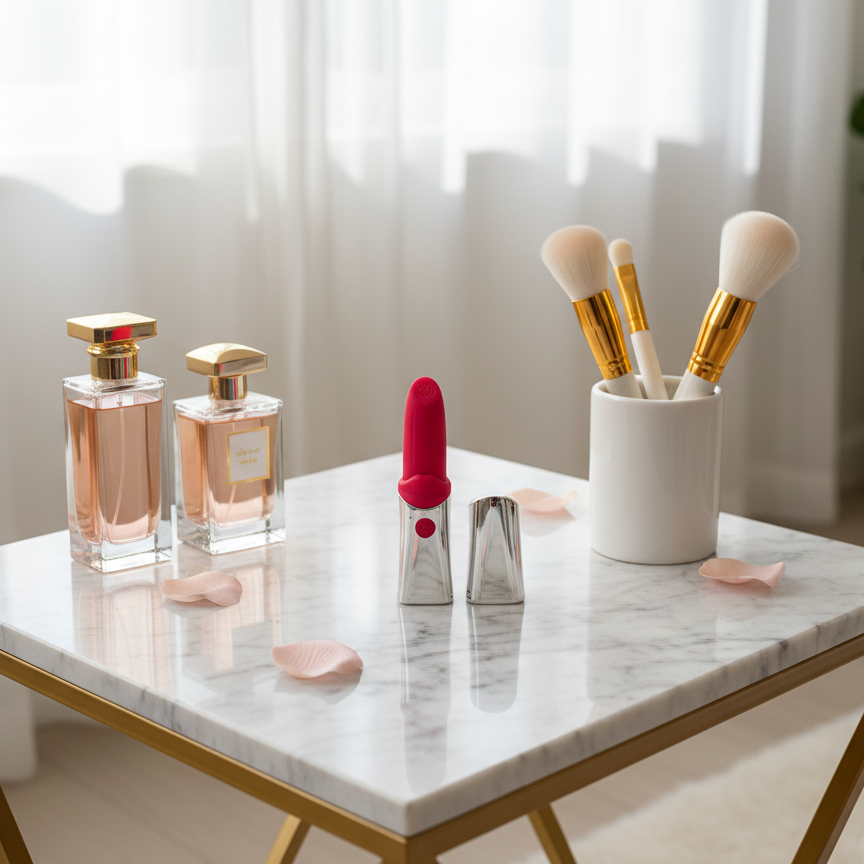 Vibrator mini 💄 Kiss Me Red - 💋 Sărutul care aprinde tot