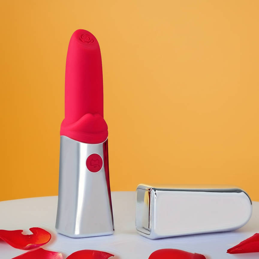 Vibrator mini 💄 Kiss Me Red - 💋 Sărutul care aprinde tot