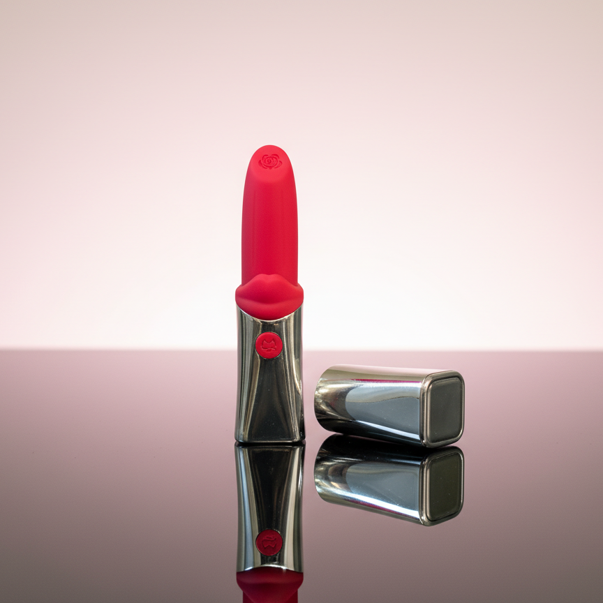 Vibrator mini 💄 Kiss Me Red - 💋 Sărutul care aprinde tot