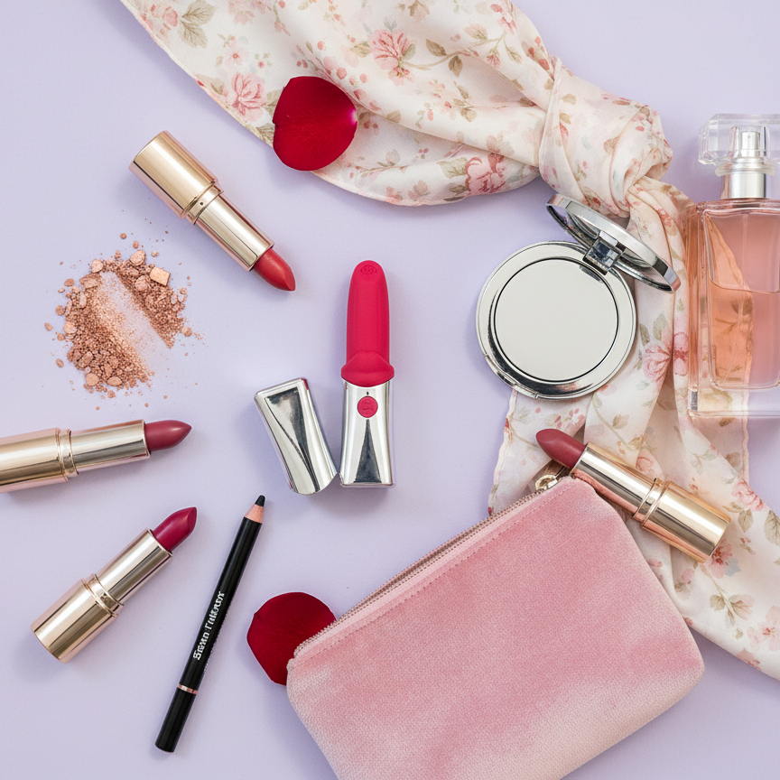 Vibrator mini 💄 Kiss Me Red - 💋 Sărutul care aprinde tot