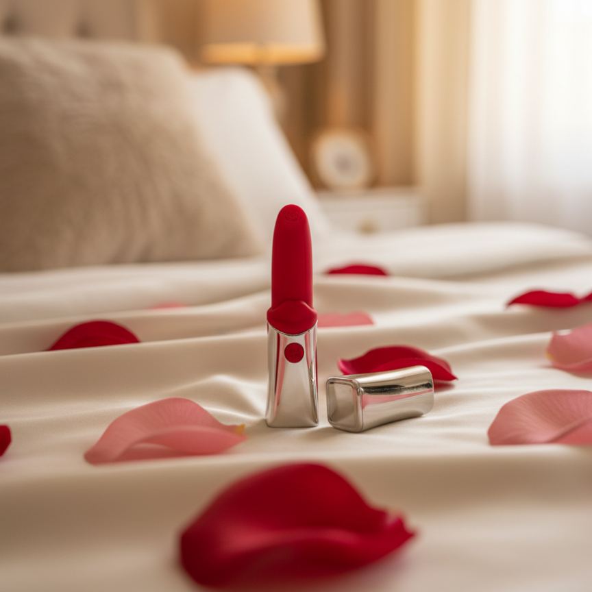 Vibrator mini 💄 Kiss Me Red - 💋 Sărutul care aprinde tot