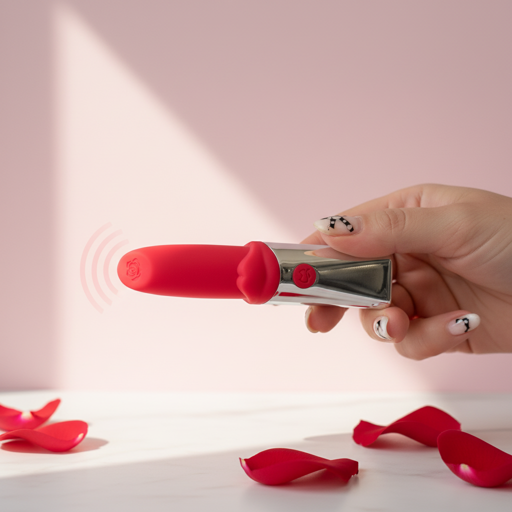 Vibrator mini 💄 Kiss Me Red - 💋 Sărutul care aprinde tot