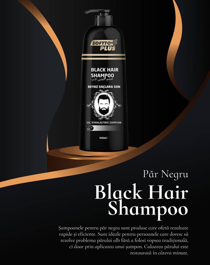Sampon Black Hair colorarea in negru a firului de par 350 ml x 2