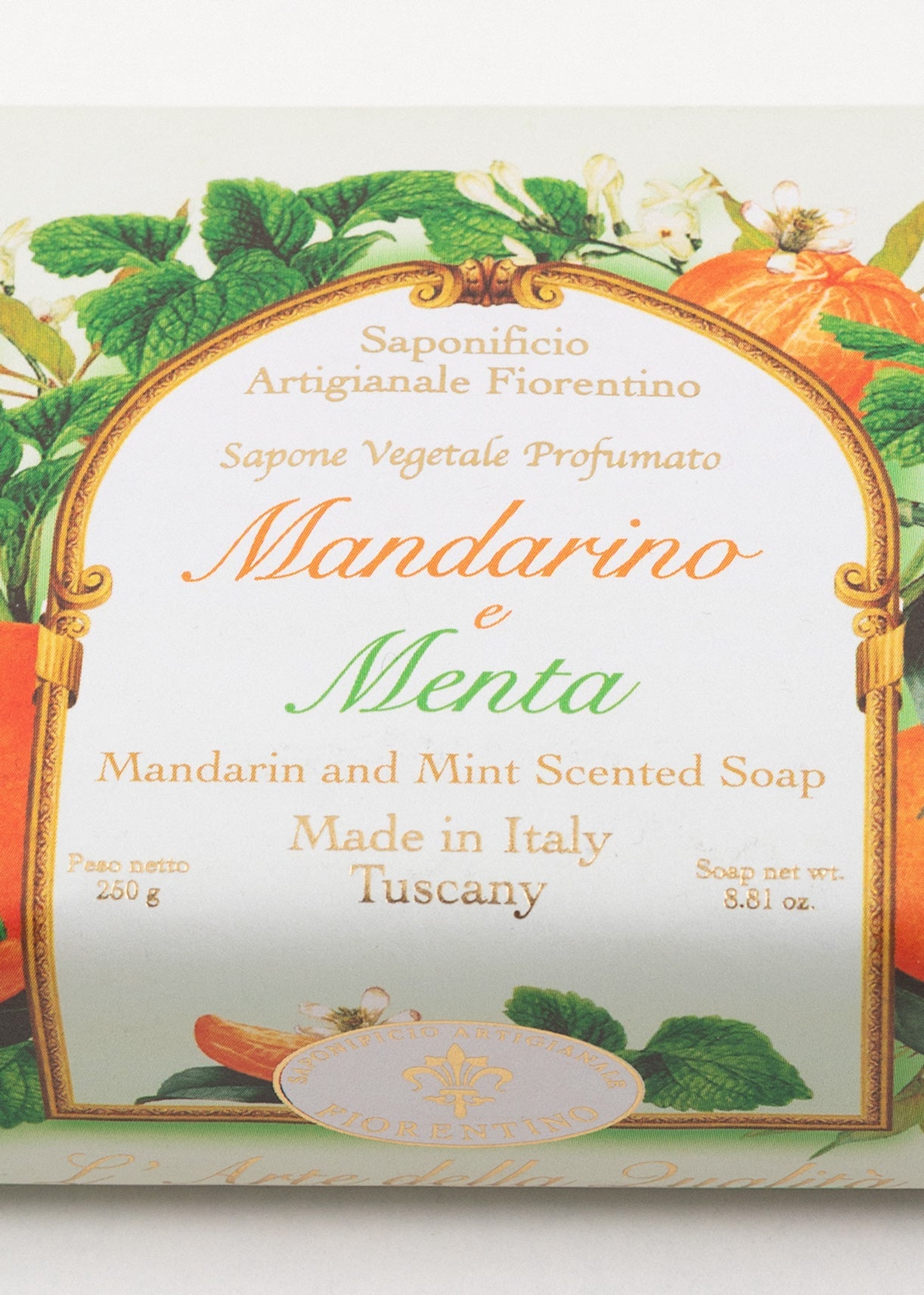 Săpun natural Fiorentino Mandarine și Mentă Handmade – săpun artizanal fresh, energizant și hidratant