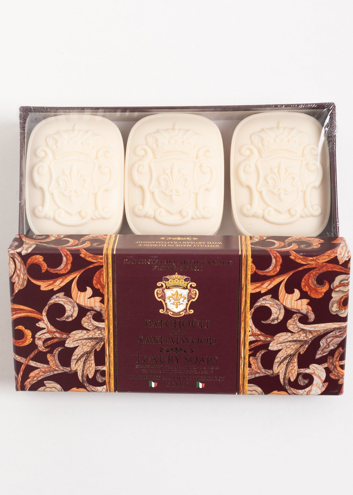 Săpun natural Fiorentino Santal și Patchouli Handmade – săpun artizanal lemnos, relaxant și hidratant