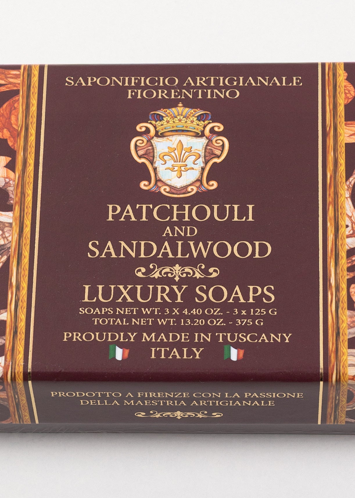 Săpun natural Fiorentino Santal și Patchouli Handmade – săpun artizanal lemnos, relaxant și hidratant