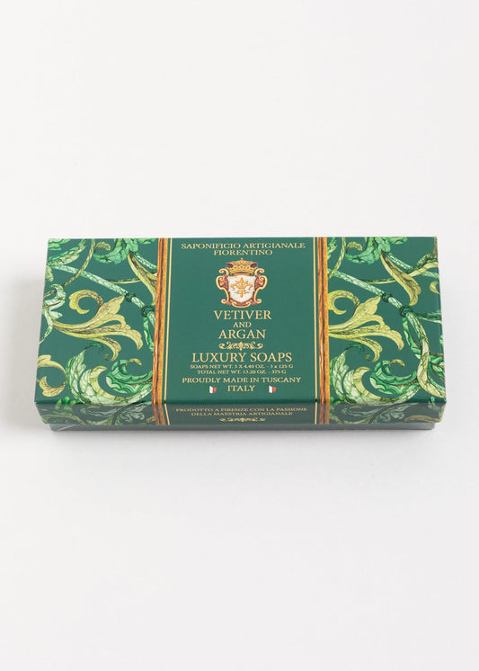 Săpun natural Fiorentino Vetiver și Argan Handmade – săpun artizanal nutritiv, lemnos și hidratant