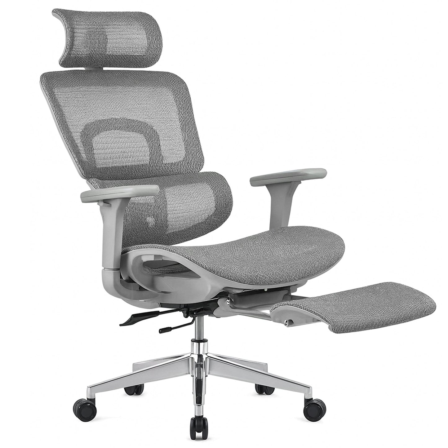 Scaun ergonomic Timebox, Cotiere 4D, pana la 150 kg, 150°, Gri