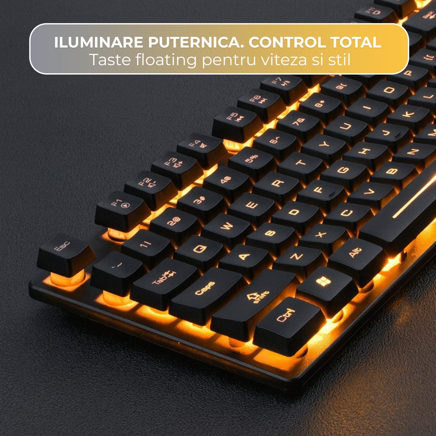 Tastatura Gaming Timebox, Tehnologie Whisper-Quiet 37dB, Negru