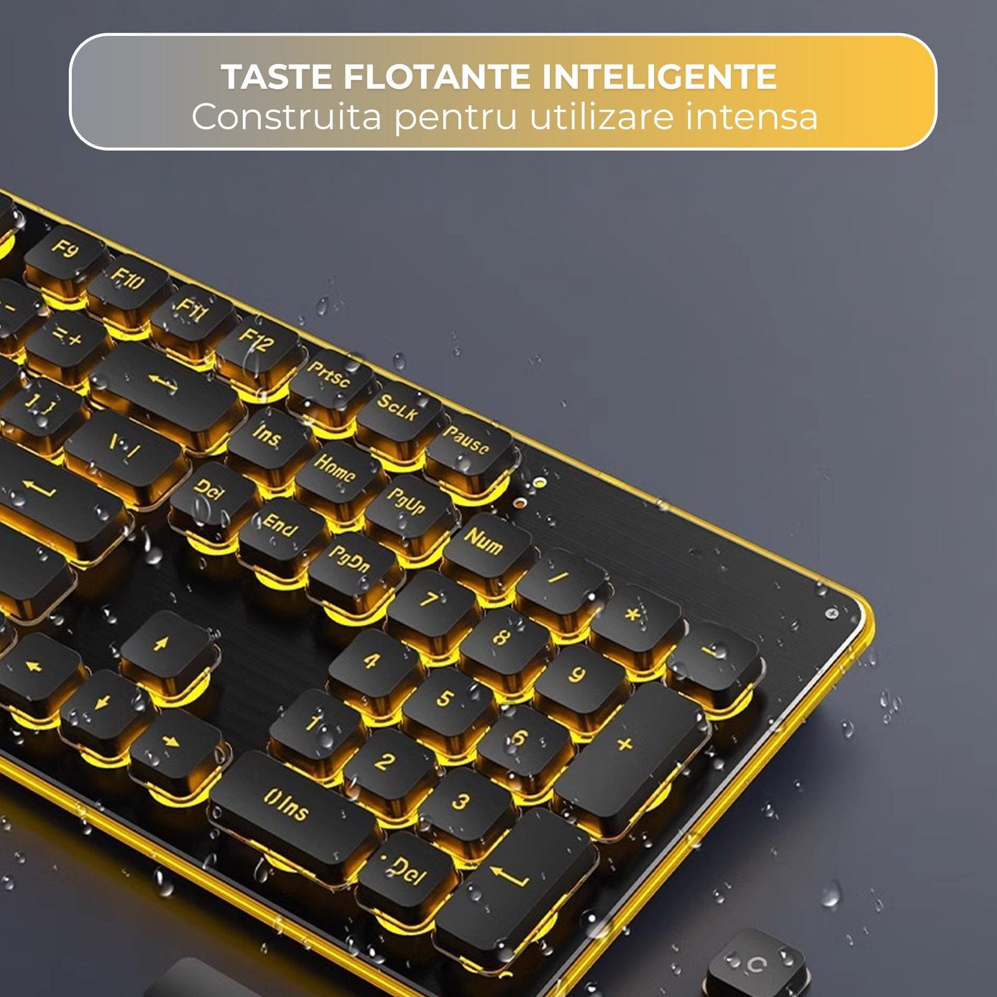 Tastatura Gaming Timebox, Tehnologie Whisper-Quiet 37dB, Negru