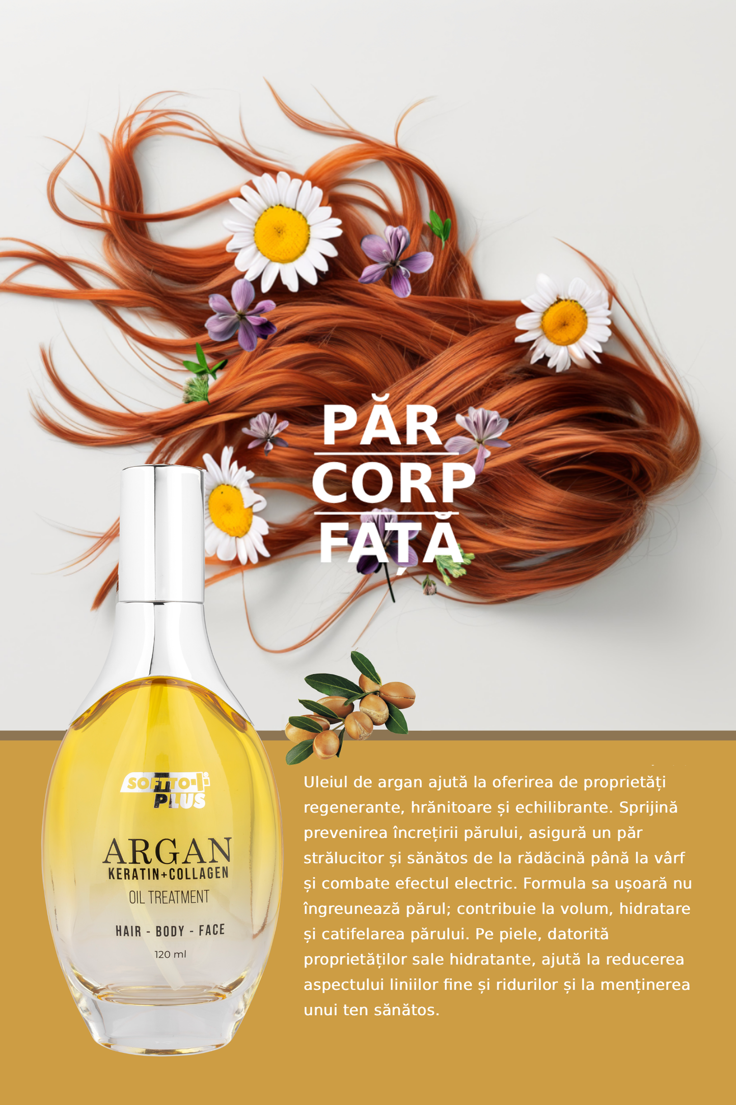 Argan- und Keratinöl für Haar, Gesicht und Körper – 120 ml