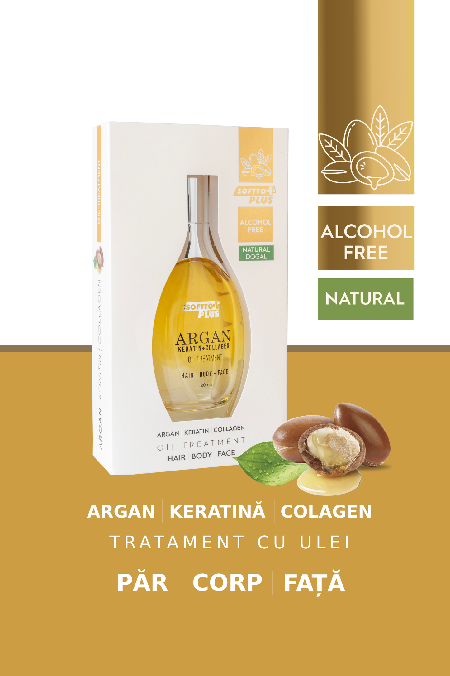 Argan- und Keratinöl für Haar, Gesicht und Körper – 120 ml